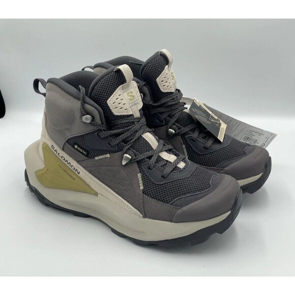 Salomon Nine Shark/Silver Cloud Elixir Mid Gore-Tex Hiking Boots Women’s Size 8 - Picture 1 of 8